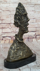 Alberto Giacometti Tall Thin Head Bronze Statue Sculpture Figure 14" x 9"