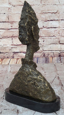 Alberto Giacometti Tall Thin Head Bronze Statue Sculpture Figure 14" x 9"