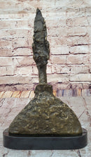 Alberto Giacometti Tall Thin Head Bronze Statue Sculpture Figure 14" x 9"