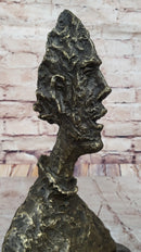 Alberto Giacometti Tall Thin Head Bronze Statue Sculpture Figure 14" x 9"