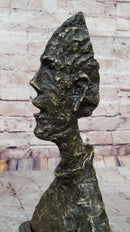 Alberto Giacometti Tall Thin Head Bronze Statue Sculpture Figure 14" x 9"