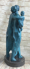 SALVADOR DALI HOMMAGE - BRONZE SCULPTURE - THE FAMILY- 100 % BRONZE STATUE GREEN