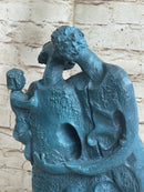 SALVADOR DALI HOMMAGE - BRONZE SCULPTURE - THE FAMILY- 100 % BRONZE STATUE GREEN
