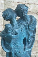 SALVADOR DALI HOMMAGE - BRONZE SCULPTURE - THE FAMILY- 100 % BRONZE STATUE GREEN
