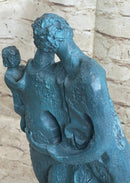 SALVADOR DALI HOMMAGE - BRONZE SCULPTURE - THE FAMILY- 100 % BRONZE STATUE GREEN
