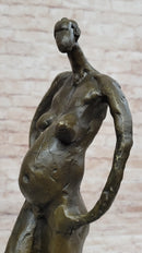 Pregnant Female Abstract Surreal Bronze Figure Statue Sculpture Salvador Dali 16" x 6"