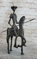 Salvador Dali ''Don Quixote'' On Horse Bronze Sculpture Statue Mythical Figure Art