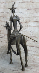 Salvador Dali ''Don Quixote'' On Horse Bronze Sculpture Statue Mythical Figure Art