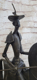 Salvador Dali ''Don Quixote'' On Horse Bronze Sculpture Statue Mythical Figure Art