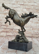 Original Milo Art Deco Wild Horse Bronze Sculpture Hot Cast Marble Base Figure
