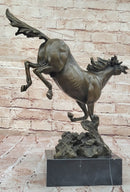 Original Milo Art Deco Wild Horse Bronze Sculpture Hot Cast Marble Base Figure