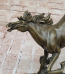 Original Milo Art Deco Wild Horse Bronze Sculpture Hot Cast Marble Base Figure