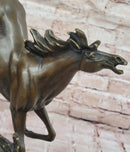 Original Milo Art Deco Wild Horse Bronze Sculpture Hot Cast Marble Base Figure