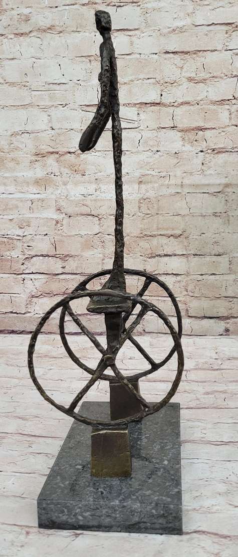 The Chariot after Alberto Giacometti Bronze Metal Walking Man Statue Sculpture Surrealist