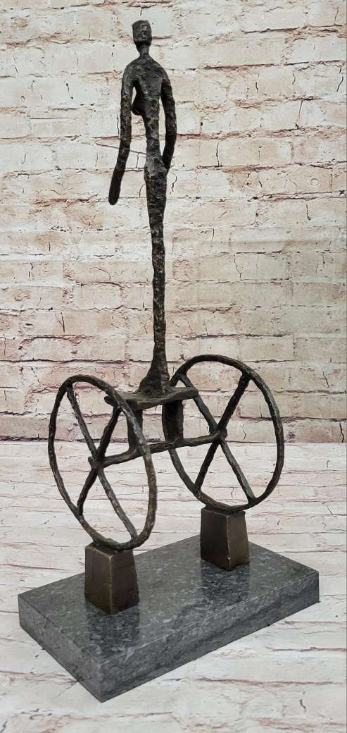 The Chariot after Alberto Giacometti Bronze Metal Walking Man Statue Sculpture Surrealist