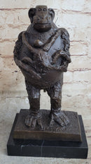 Picasso Abstract Baboon and Baby Monkey Bronze Sculpture Marble Statue Art