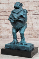 Hand Made Picasso Baboon Monkey Animal Holding Her Baby Genuine Bronze Statue