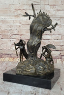 Surreal Melting Clock Bronze – Salvador Dalí Nobility of Time Sculpture