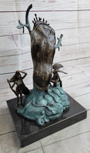 Salvador Dali Nobility of Time Melting Clock Statue Sculpture Surrealism 17" x 10"