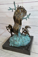 Salvador Dali Nobility of Time Melting Clock Statue Sculpture Surrealism 17" x 10"