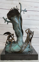 Salvador Dali Nobility of Time Melting Clock Statue Sculpture Surrealism 17" x 10"