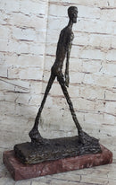 Walking Man after Alberto Giacometti Bronze Statue Sculpture Figure 16" x 10"