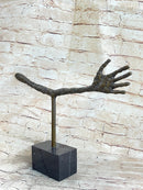 La Main by Alberto Giacometti - Bronze Metal Sculpture on Marble Base