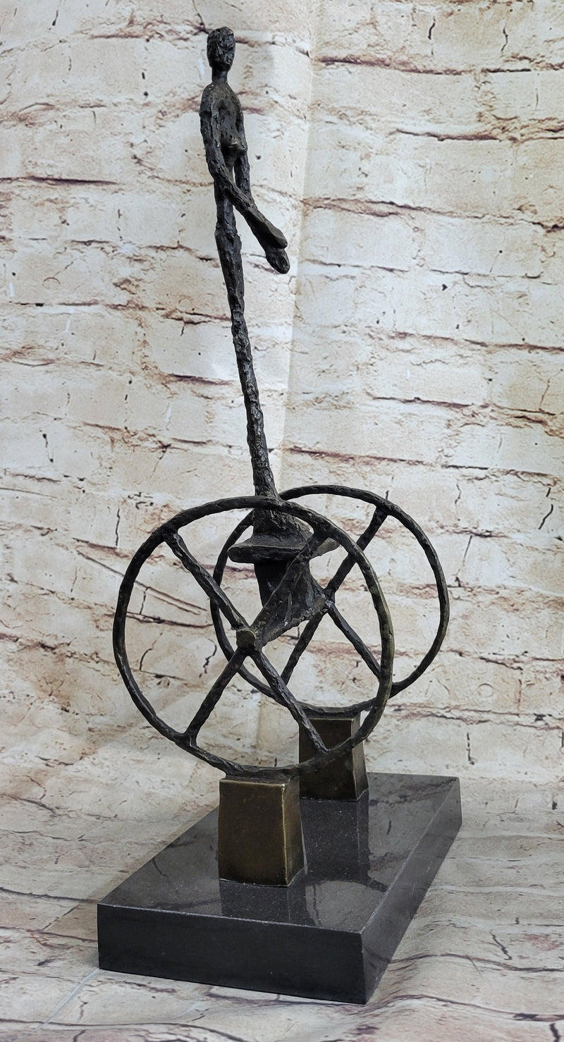 Le Chariot by Alberto Giacometti - Surrealist Bronze Sculpture on Marble Base