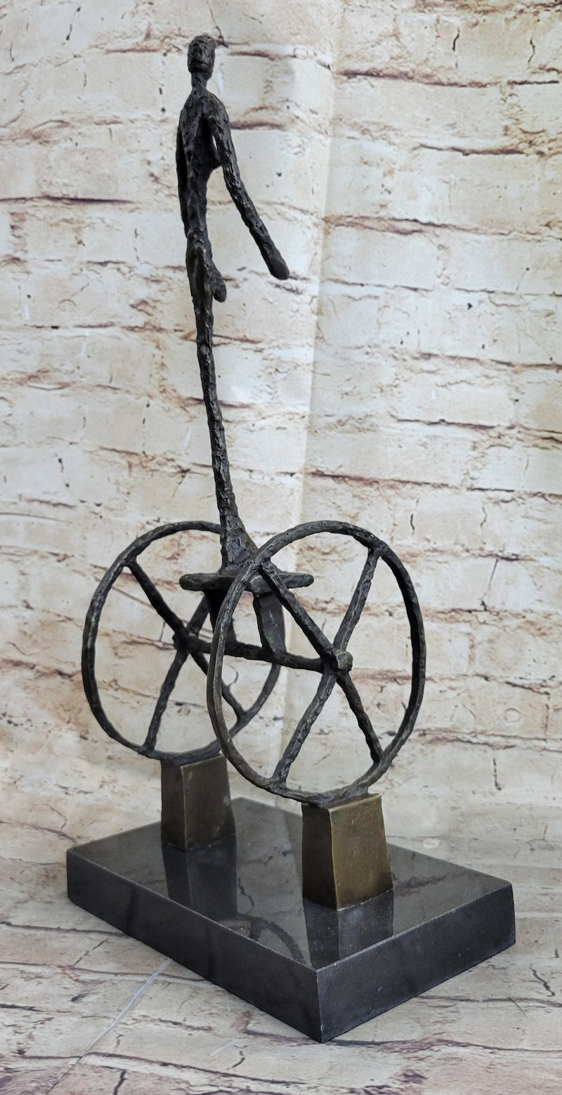 Le Chariot by Alberto Giacometti - Surrealist Bronze Sculpture on Marble Base