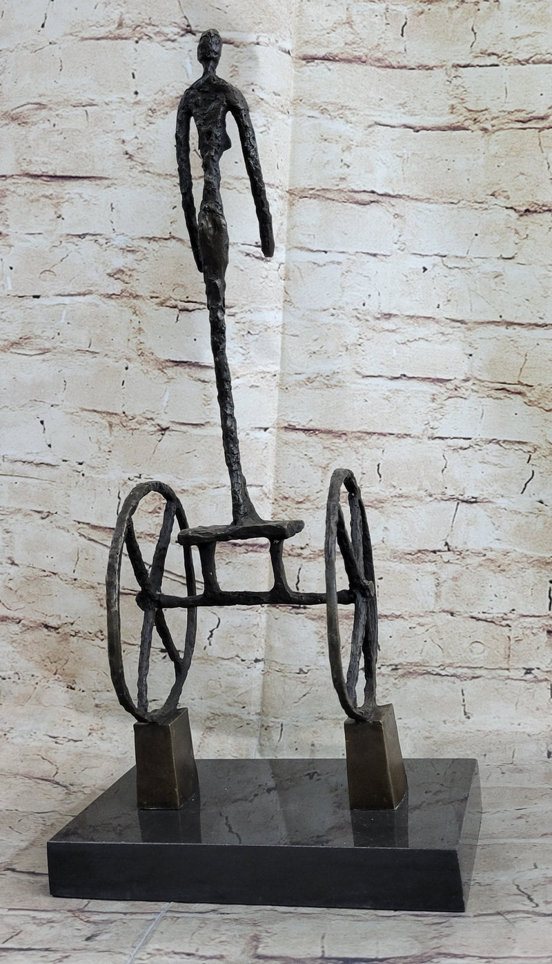 Le Chariot by Alberto Giacometti - Surrealist Bronze Sculpture on Marble Base