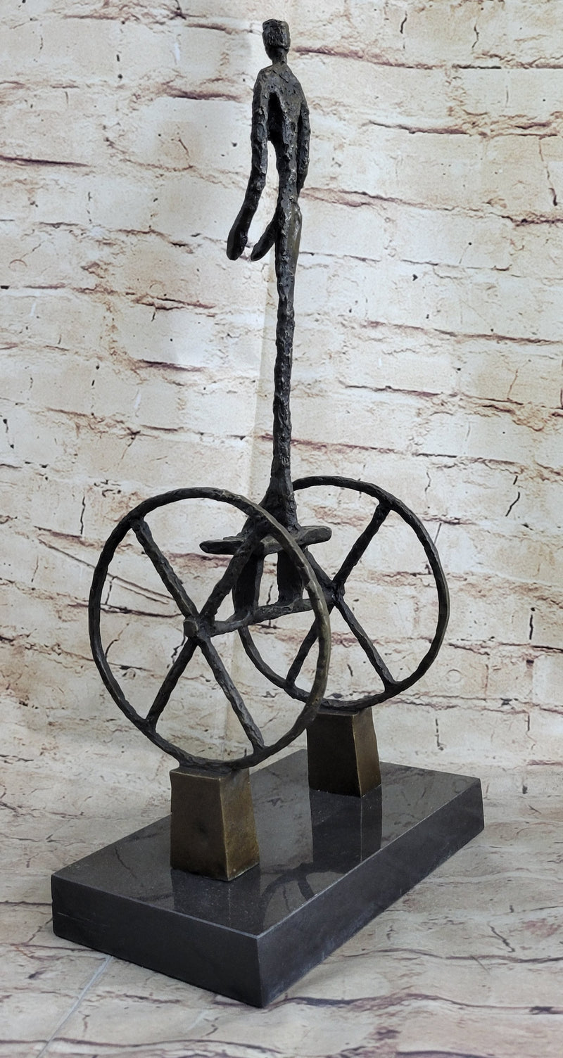 Le Chariot by Alberto Giacometti - Surrealist Bronze Sculpture on Marble Base