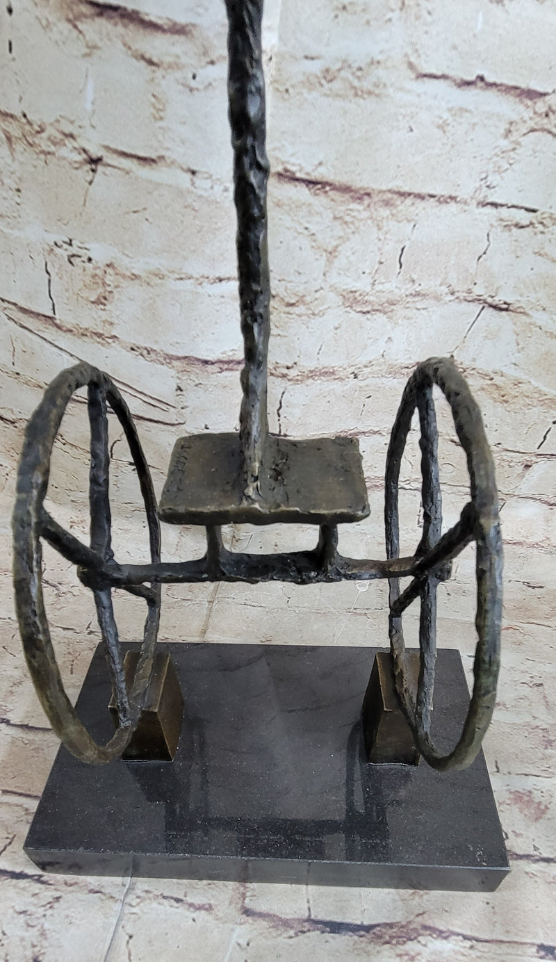 Le Chariot by Alberto Giacometti - Surrealist Bronze Sculpture on Marble Base