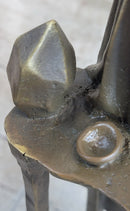 Disembodied Head Floating Over Table - Scary Surrealist Bronze Sculpture by Dali