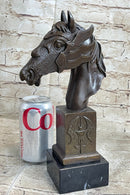 Horse Head Bronze Bust Statue Sculpture Figure Original Art Decor Equestrian 10.5" x 6"