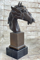 Horse Head Bronze Bust Statue Sculpture Figure Original Art Decor Equestrian 10.5" x 6"