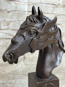 Horse Head Bronze Bust Statue Sculpture Figure Original Art Decor Equestrian 10.5" x 6"