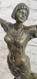 Free as Bird by D.H Chiparus Elegant Woman Genuine Solid Bronze Sculpture Decor