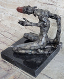 Grotesque Evil Monster Zombie Nude Figure Bronze Sculpture Statue Original Art