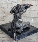 Grotesque Evil Monster Zombie Nude Figure Bronze Sculpture Statue Original Art