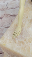 Art Deco Fashion Model Flapper Girl Bronze Figurine Statue Sculpture Marble Base
