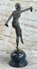Chiparus Art Deco Hot Cast Bronze Russian Dancer Sculpture w/ Resin Hands & Face