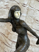 Chiparus Art Deco Hot Cast Bronze Russian Dancer Sculpture w/ Resin Hands & Face