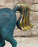 Abstract Modern Artwork Tang Horse Bronze Sculpture Marble Base Figurine Figure
