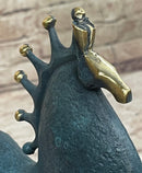 Abstract Modern Artwork Tang Horse Bronze Sculpture Marble Base Figurine Figure