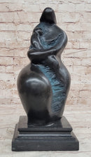 Hand Made Mother and Child in Green Patina by Botero Bronze Sculpture Statue