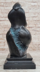 Hand Made Mother and Child in Green Patina by Botero Bronze Sculpture Statue