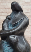 Hand Made Mother and Child in Green Patina by Botero Bronze Sculpture Statue