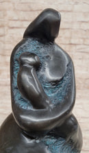 Hand Made Mother and Child in Green Patina by Botero Bronze Sculpture Statue