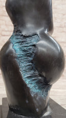 Hand Made Mother and Child in Green Patina by Botero Bronze Sculpture Statue