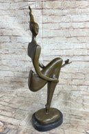 Modern Art Nude Abstract Female Bronze Sculpture Marble Base by Picasso Statue